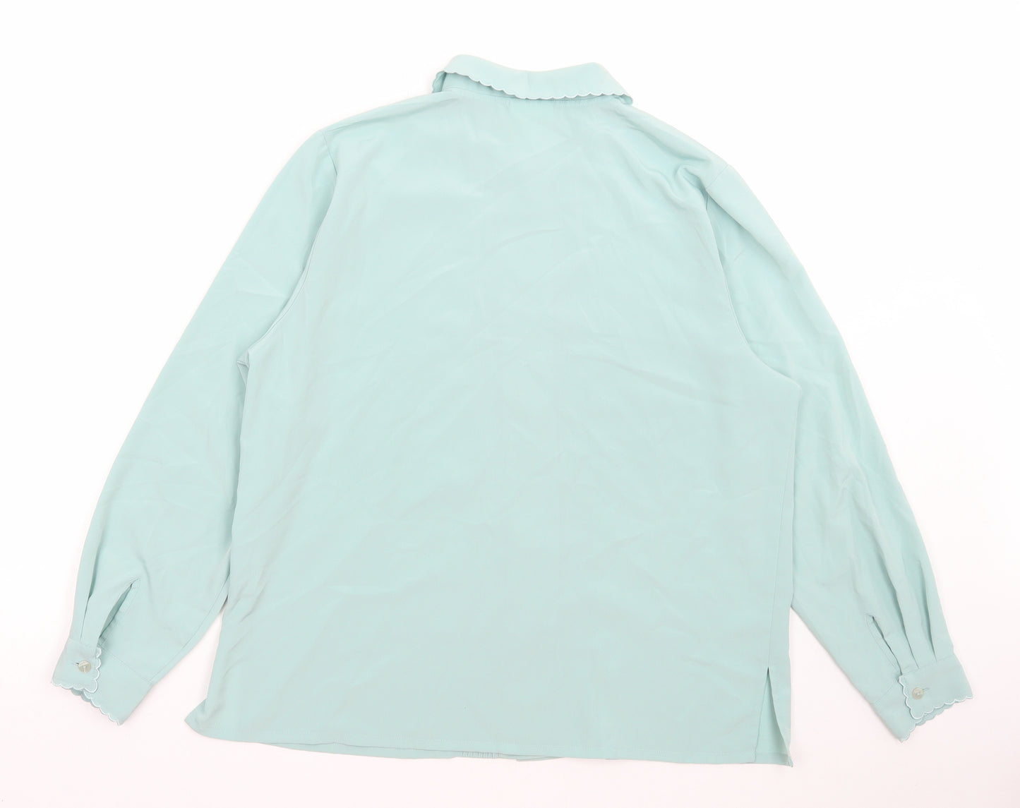 Eastex Womens Blue Polyester Basic Blouse Size 12 Collared