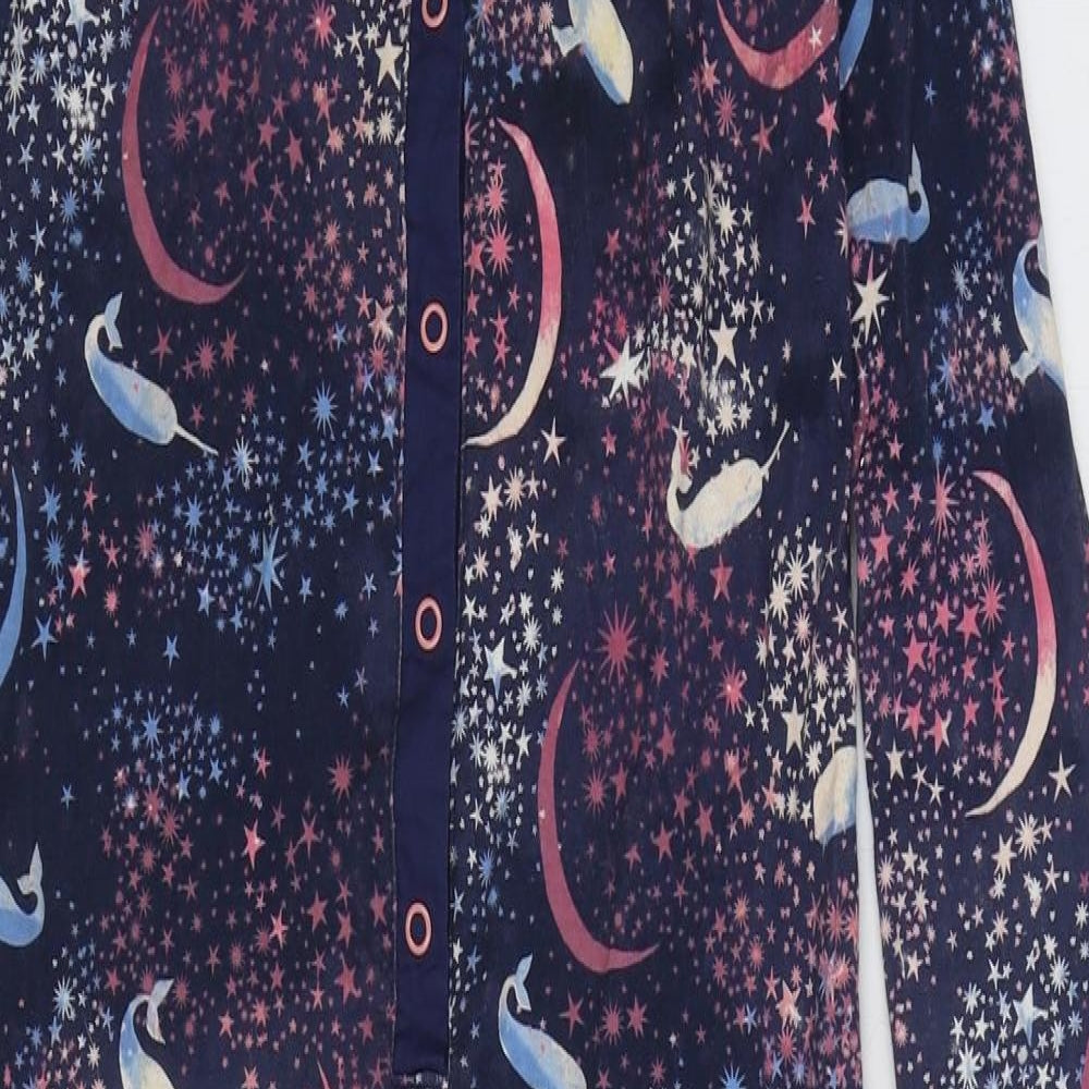 Fat Face Girls Blue Geometric Cotton Top One Piece Size 10-11 Years Snap - Narwhale Moon and Stars