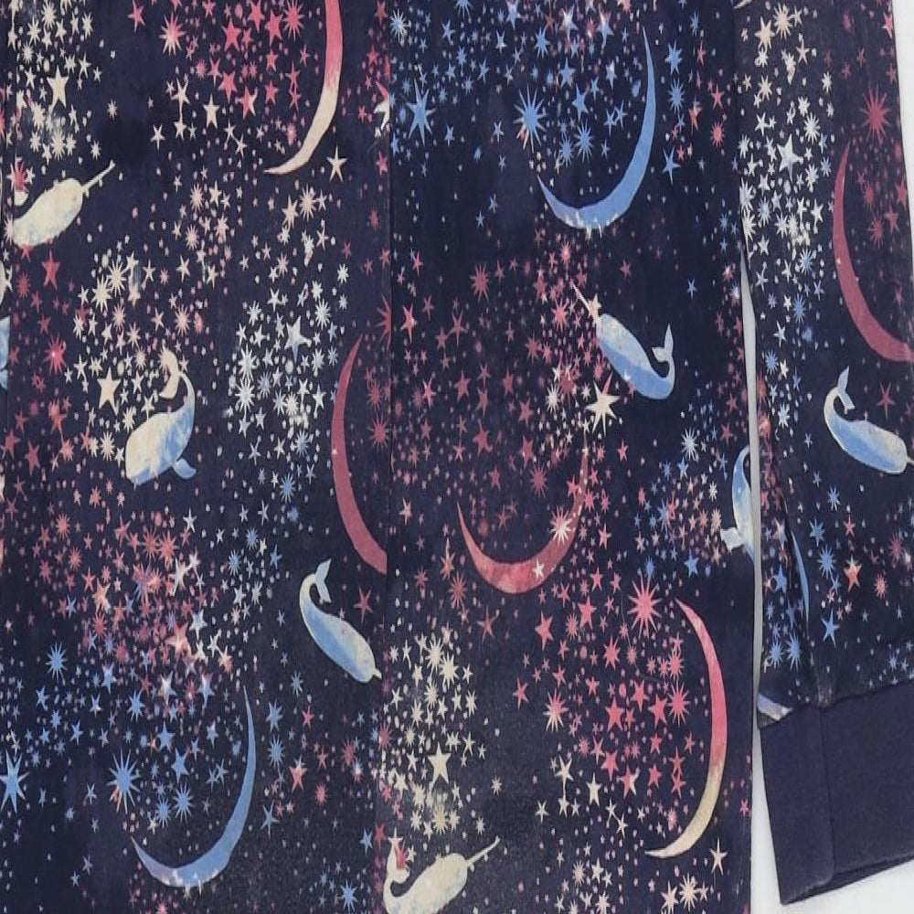 Fat Face Girls Blue Geometric Cotton Top One Piece Size 10-11 Years Snap - Narwhale Moon and Stars