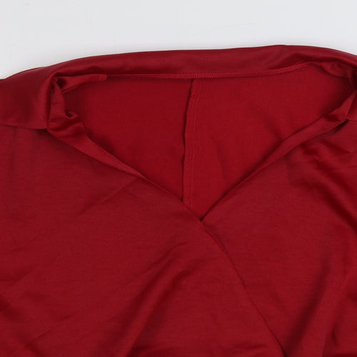 SheIn Womens Red Polyester Basic Blouse Size 3XL V-Neck