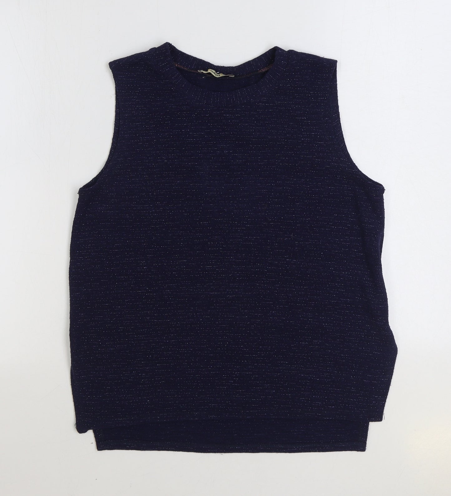 Oasis Womens Blue Round Neck Polyester Vest Jumper Size M