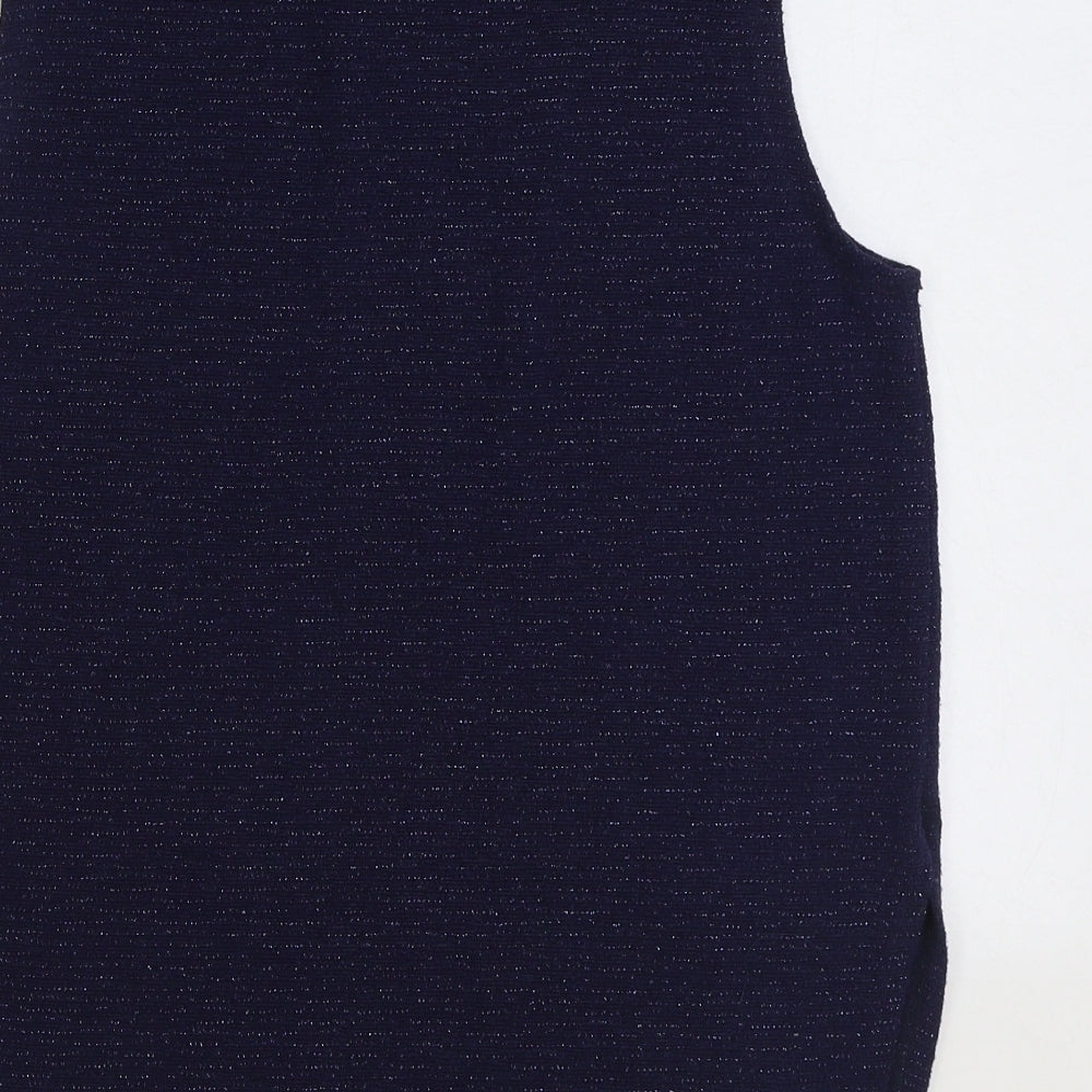 Oasis Womens Blue Round Neck Polyester Vest Jumper Size M