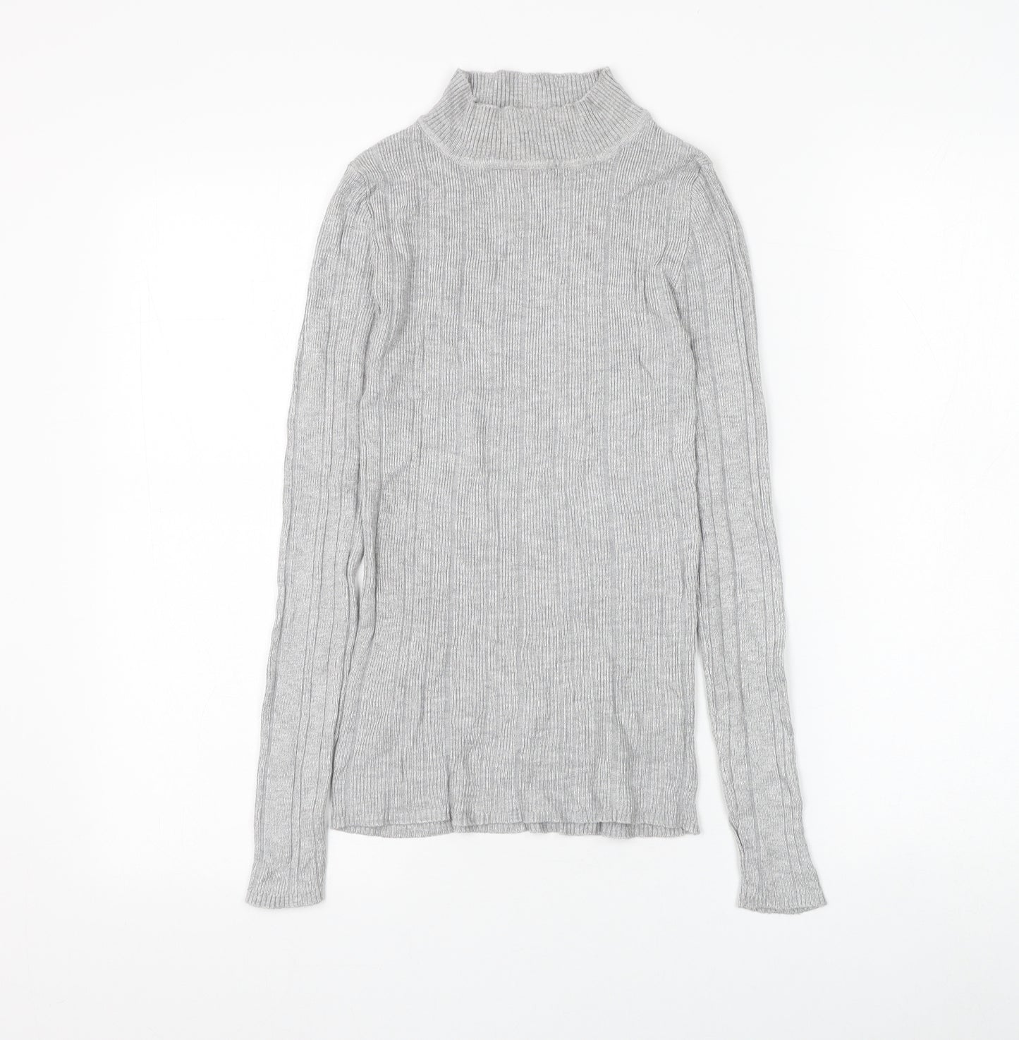 Atmosphere Womens Grey Mock Neck Viscose Pullover Jumper Size 10
