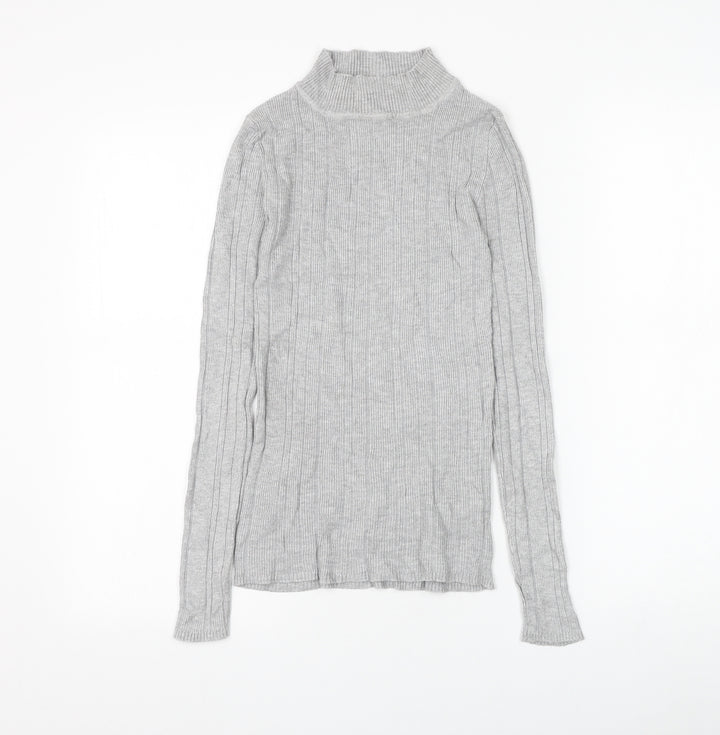 Atmosphere Womens Grey Mock Neck Viscose Pullover Jumper Size 10