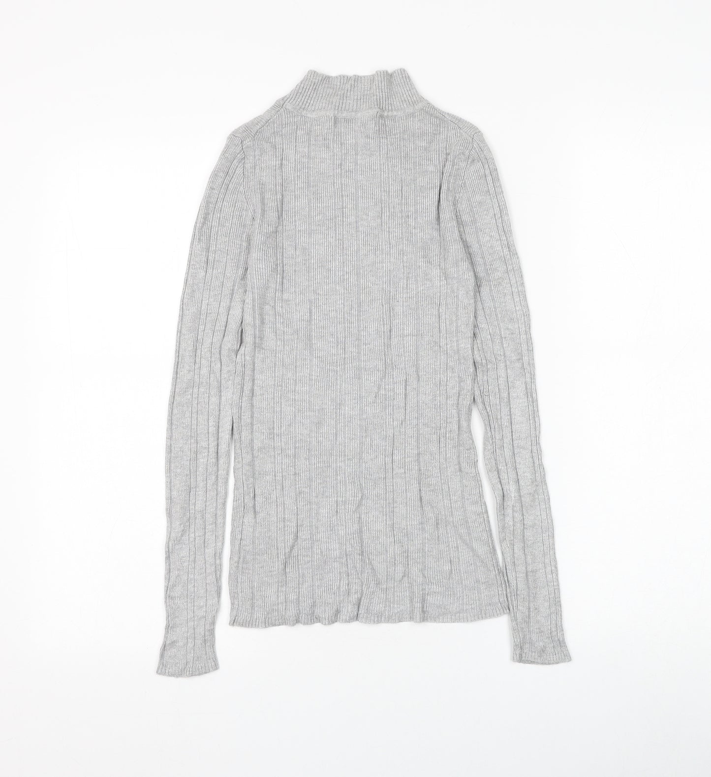 Atmosphere Womens Grey Mock Neck Viscose Pullover Jumper Size 10