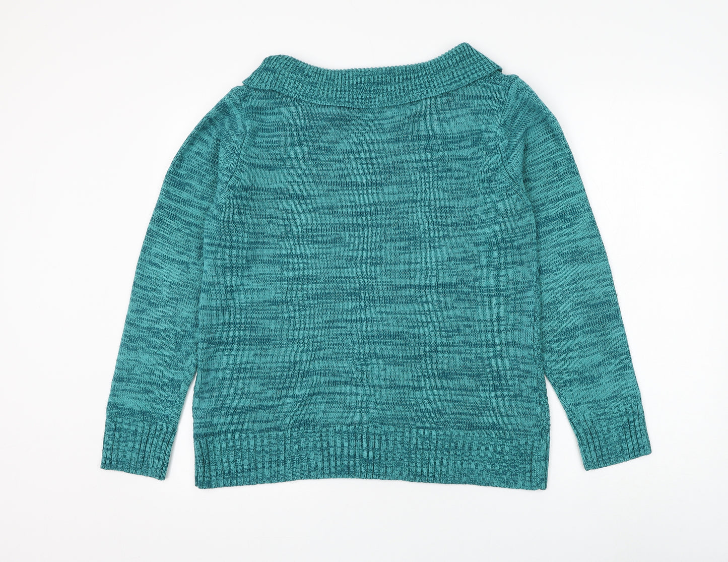 Bonmarché Womens Blue Boat Neck Acrylic Pullover Jumper Size S