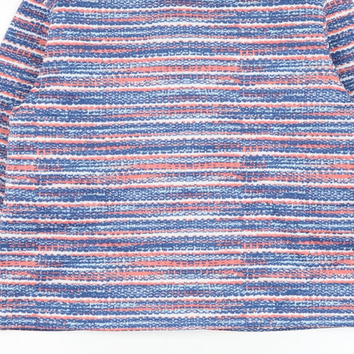 Anne De Lancay Womens Blue Striped Jacket Blazer Size S