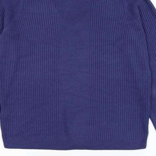 Marks and Spencer Womens Blue V-Neck Acrylic Pullover Jumper Size 10
