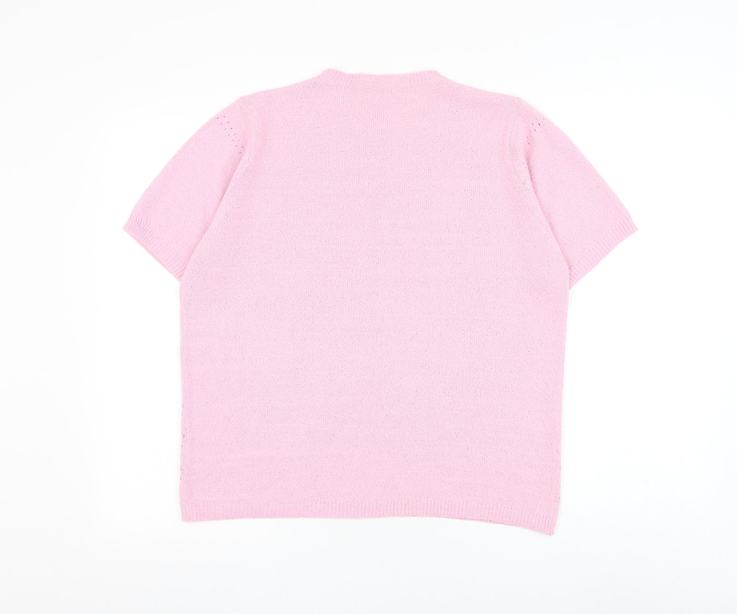 Berkertex Womens Pink Round Neck Acrylic Pullover Jumper Size 14