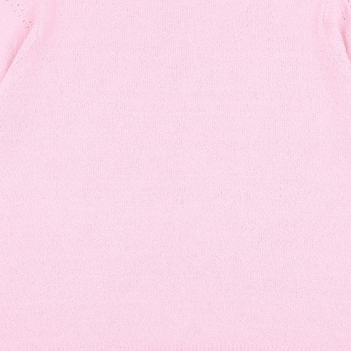 Berkertex Womens Pink Round Neck Acrylic Pullover Jumper Size 14