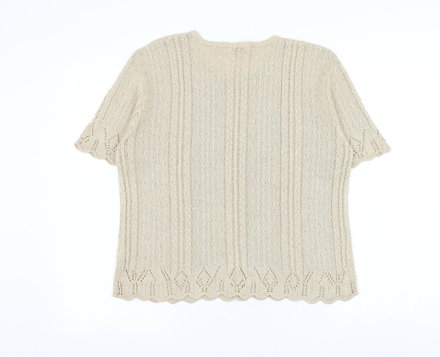 Berkertex Womens Gold Round Neck Acrylic Pullover Jumper Size 14