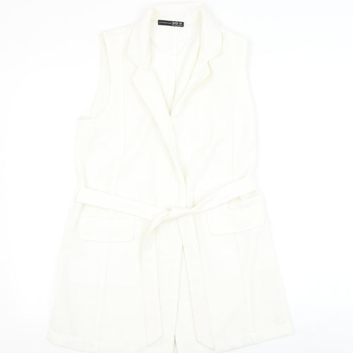 Atmosphere Womens White Jacket Size 10 Tie