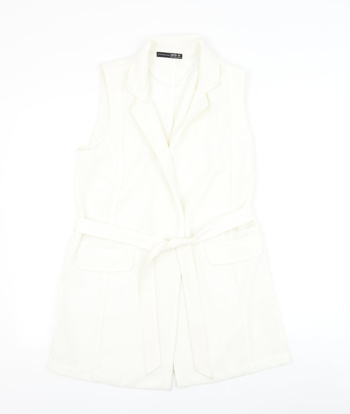 Atmosphere Womens White Jacket Size 10 Tie