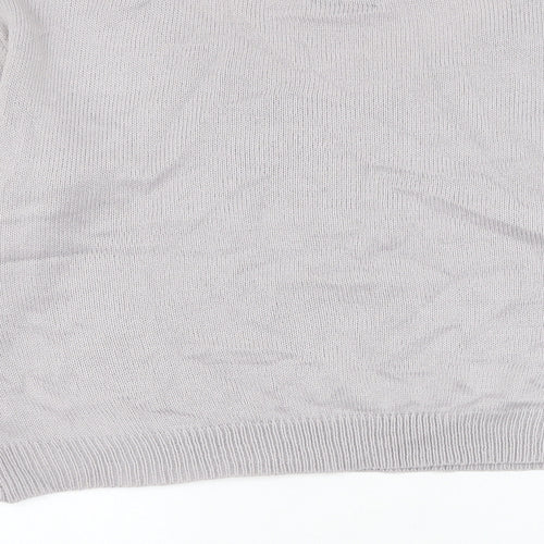 SheIn Womens Grey Scoop Neck Argyle/Diamond Acrylic Pullover Jumper Size L