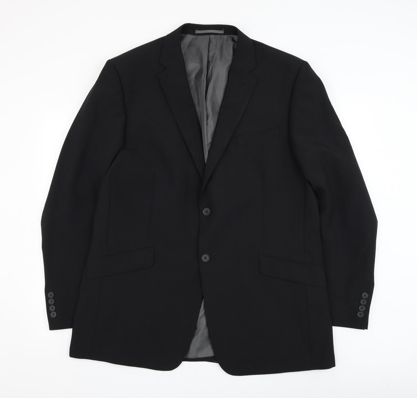 George Mens Black Polyester Jacket Suit Jacket Size 44