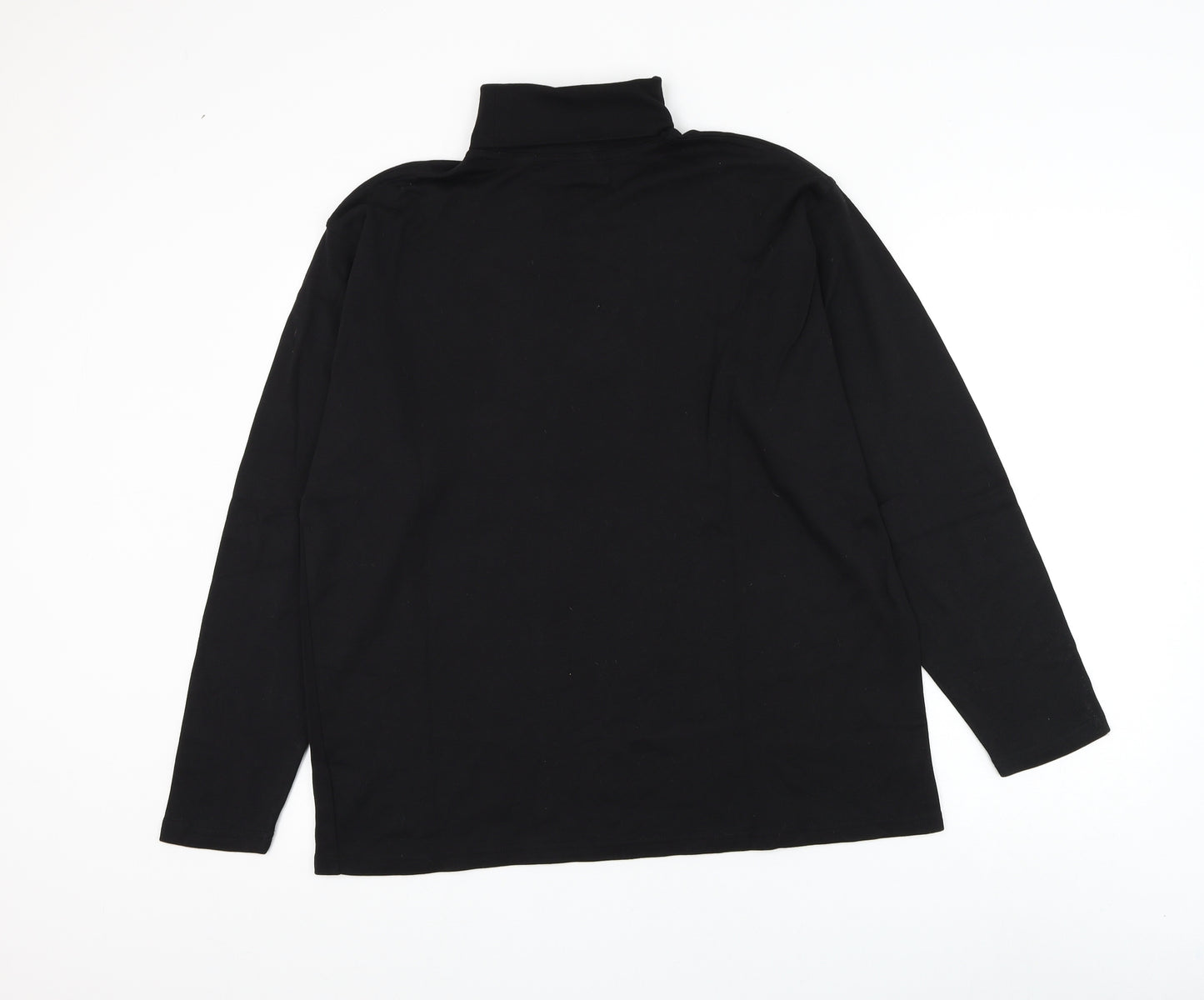 EWM Mens Black Roll Neck Cotton Pullover Jumper Size L