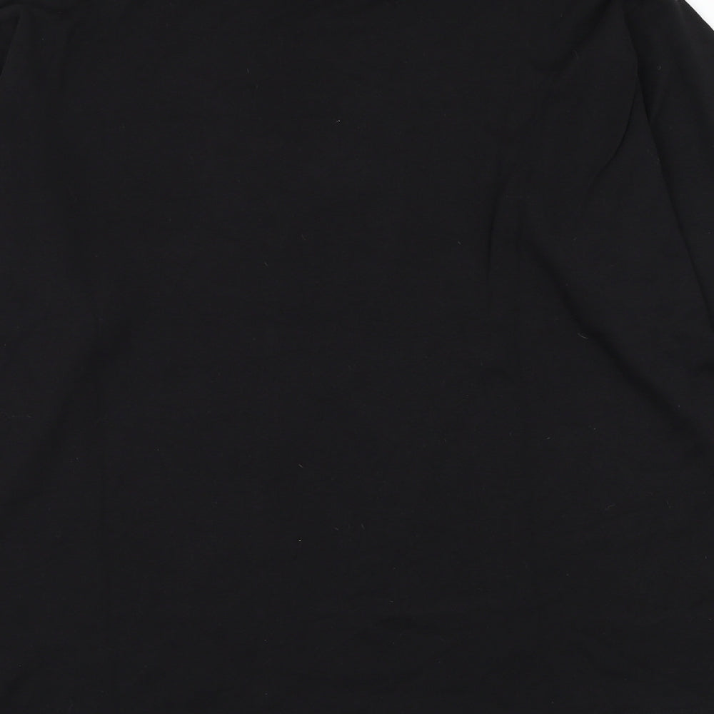 EWM Mens Black Roll Neck Cotton Pullover Jumper Size L