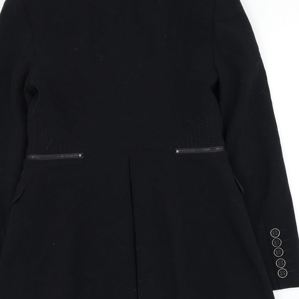 Autograph Womens Black Overcoat Coat Size 8 Button