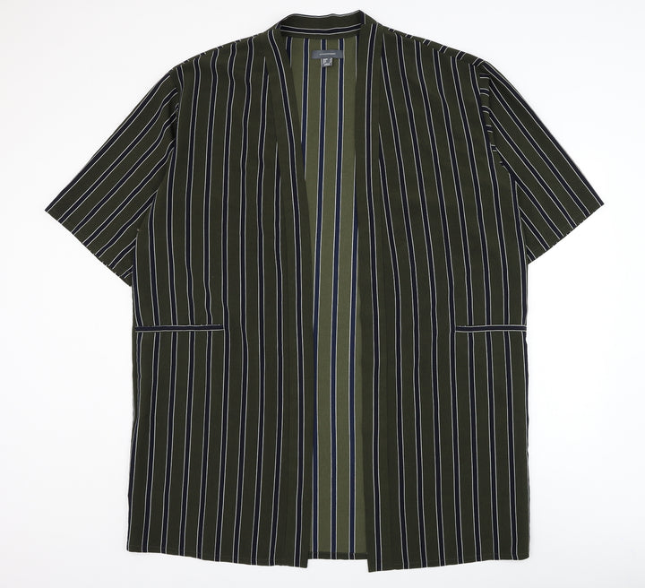 Atmosphere Womens Green Striped Kimono Jacket Size 16 - Short Sleeve