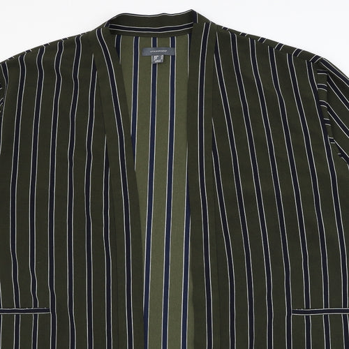 Atmosphere Womens Green Striped Kimono Jacket Size 16 - Short Sleeve