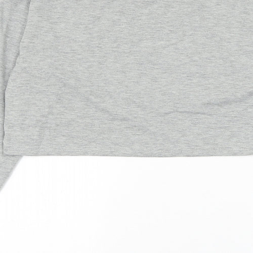 SheIn Womens Grey Cotton Cropped T-Shirt Size S Round Neck - Love