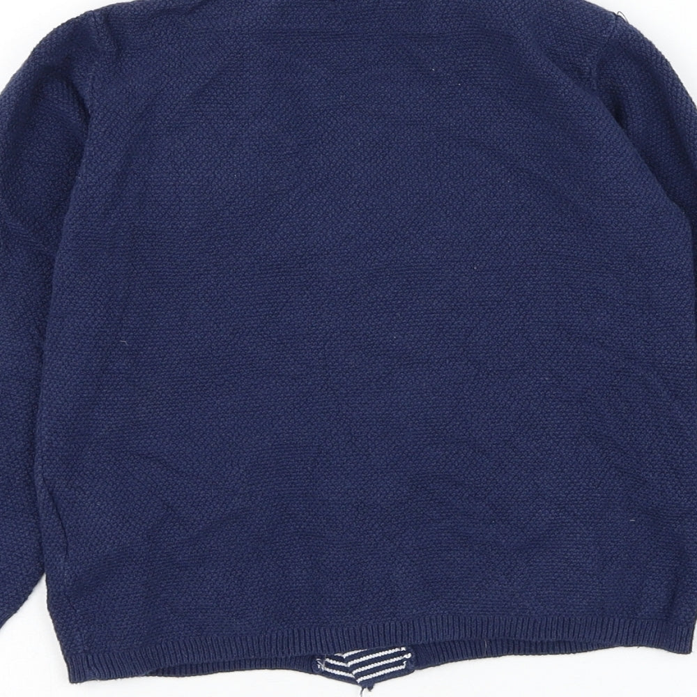 Mayoral Boys Blue Collared Cotton Cardigan Jumper Size 7 Years Button