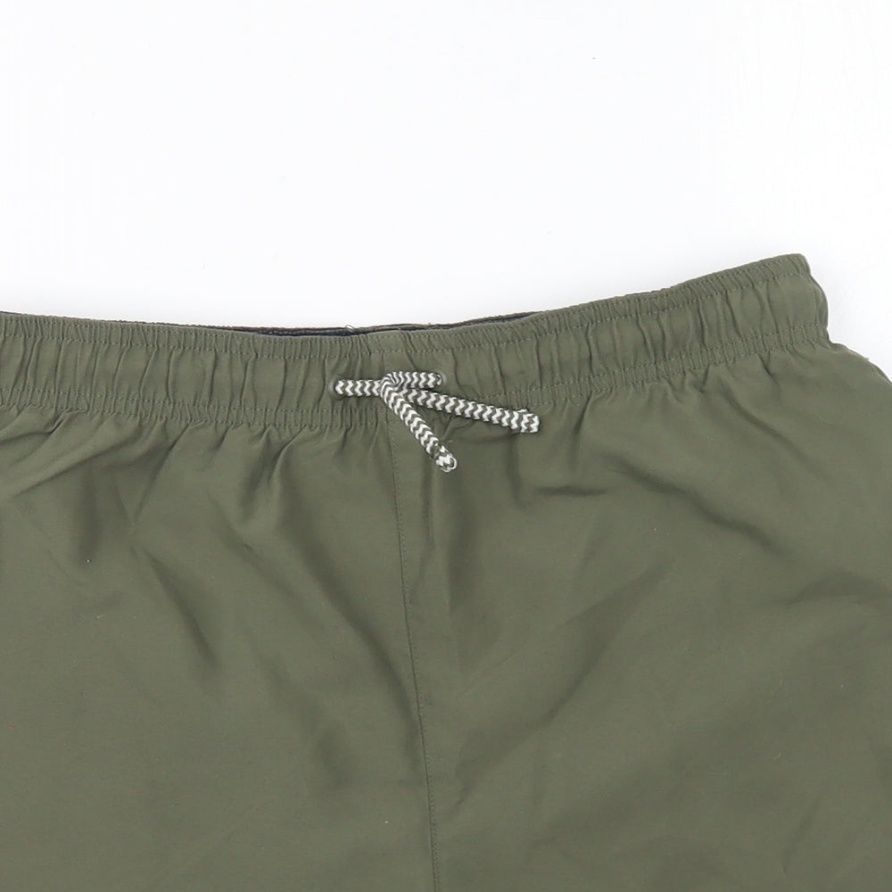 Primark Boys Green Polyester Sweat Shorts Size 13-14 Years Regular Drawstring - Swim Shorts
