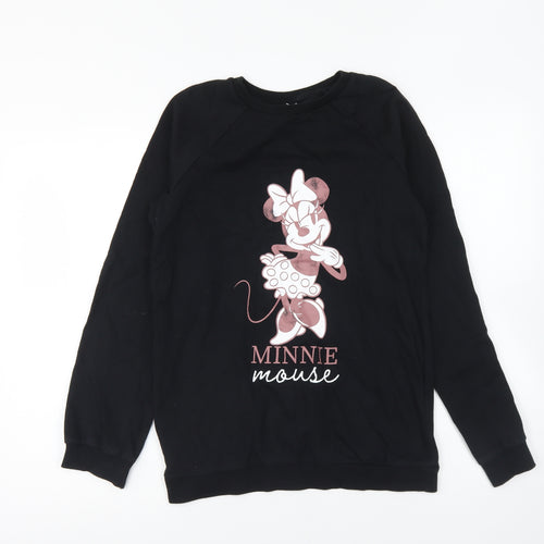 George Girls Black Cotton Pullover Sweatshirt Size 13-14 Years Pullover - Minnie Mouse
