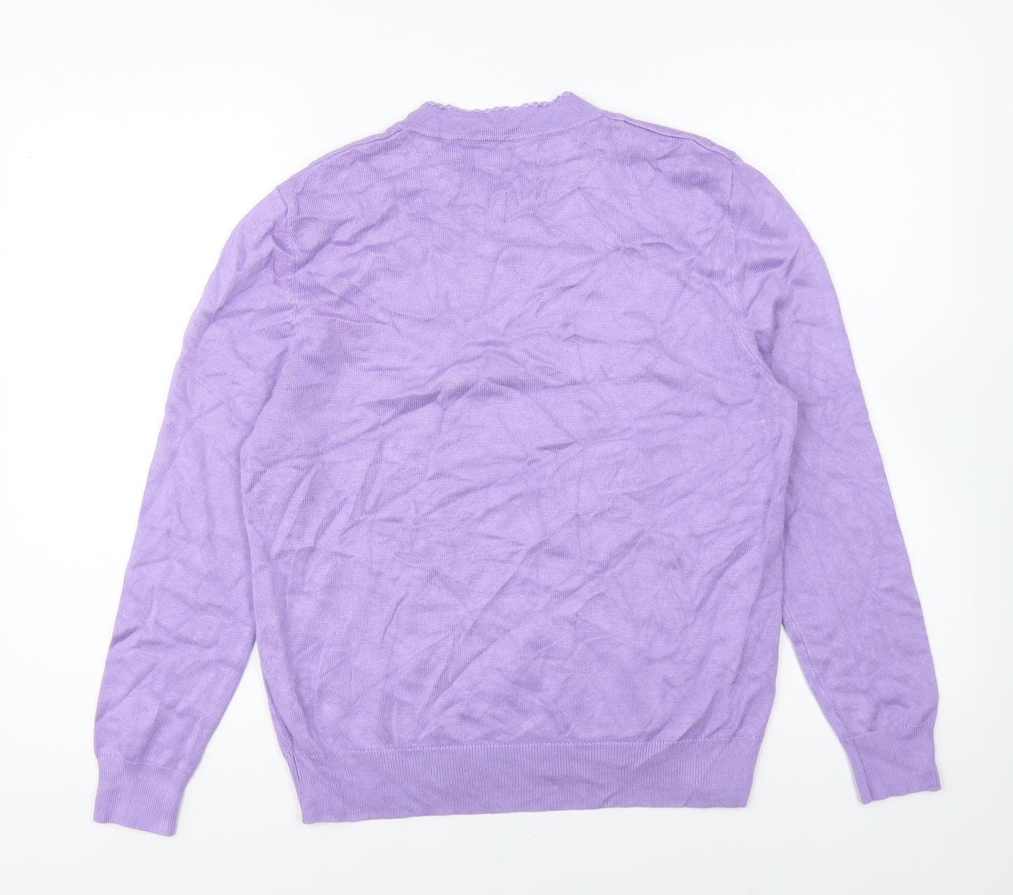 Castle Womens Purple V-Neck Viscose Pullover Jumper Size 14
