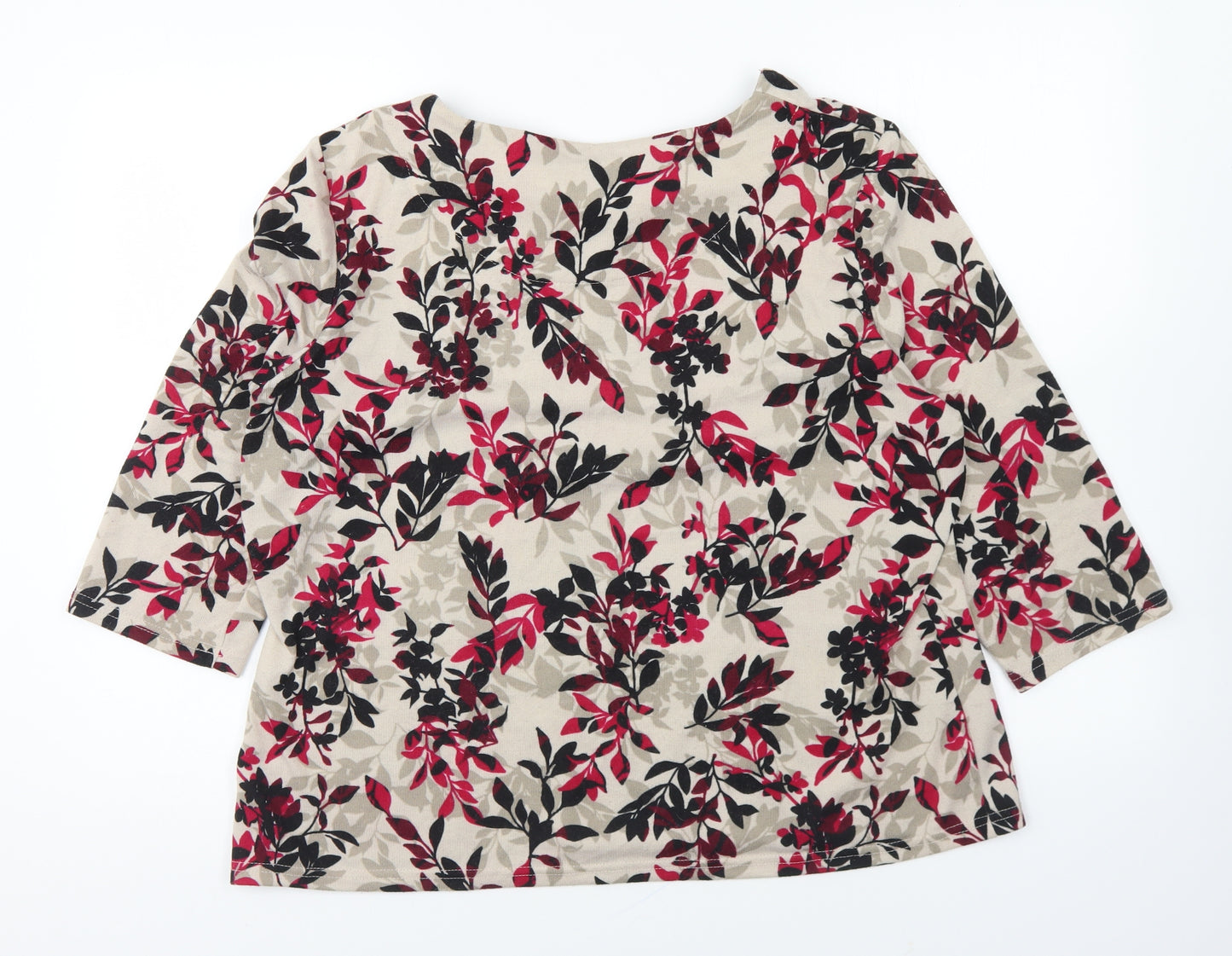 Honor Millburn Womens Multicoloured Boat Neck Floral Polyester Pullover Jumper Size 20