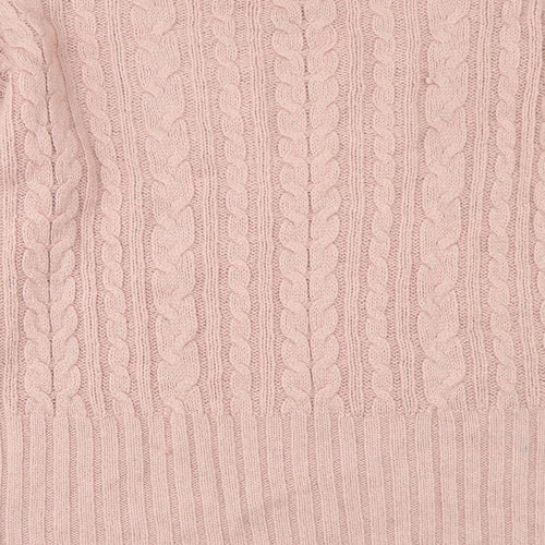 NEXT Womens Pink Mock Neck Acrylic Pullover Jumper Size M