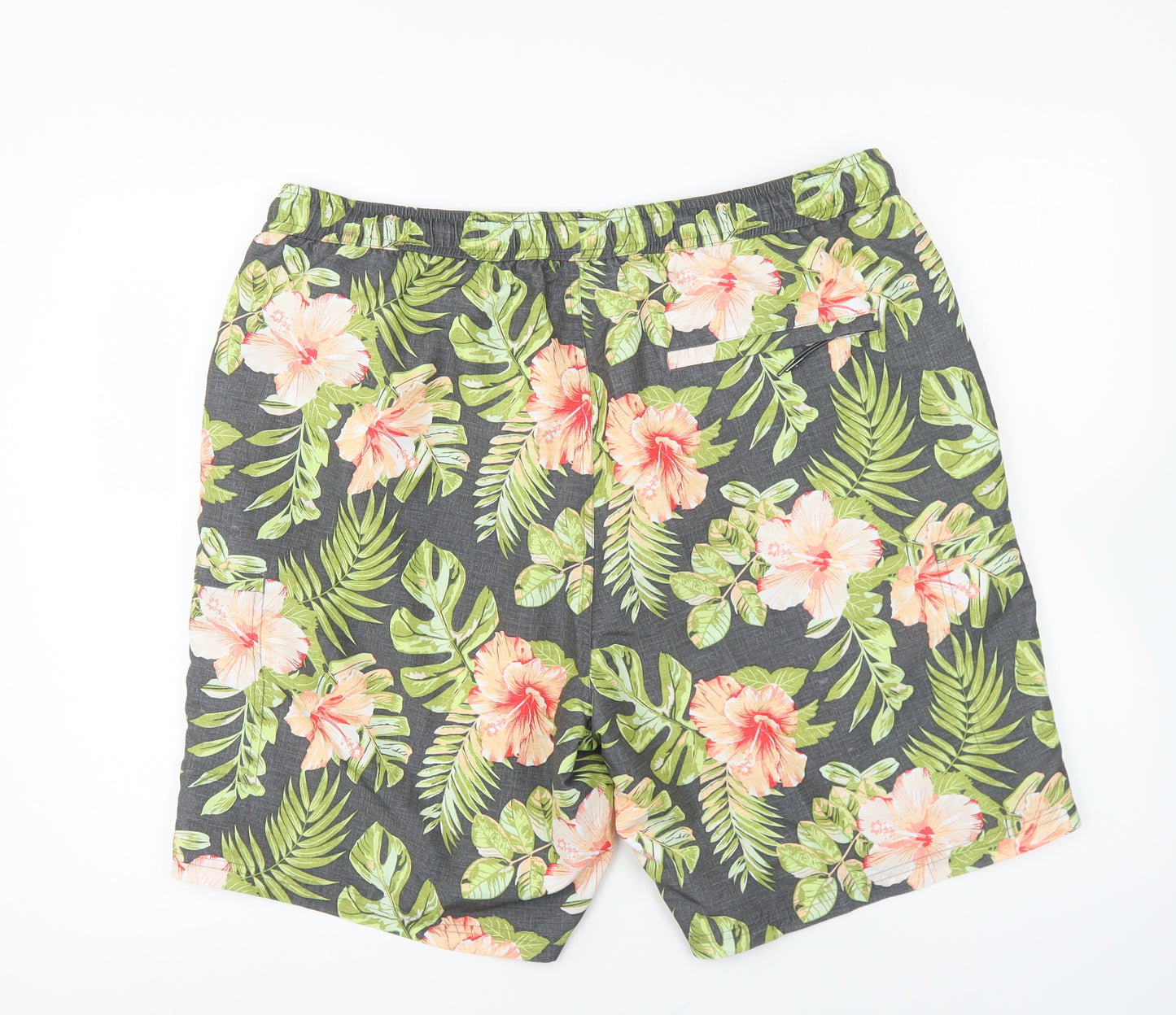 MANTARAY PRODUCTS Mens Multicoloured Floral Polyester Sweat Shorts Size XL L7 in Regular Drawstring - Swim Shorts
