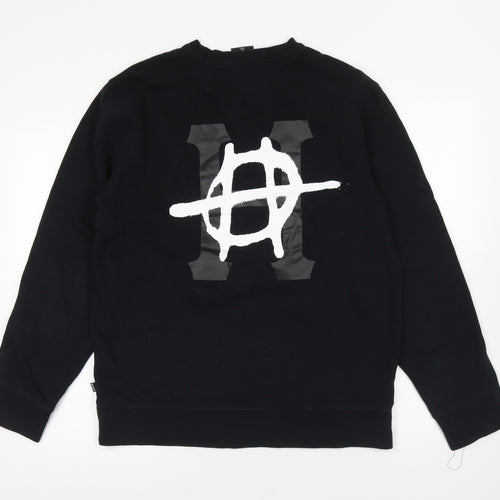 HUF Mens Black Cotton Pullover Sweatshirt Size M