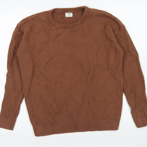 Cotton On Mens Brown Round Neck Acrylic Pullover Jumper Size M