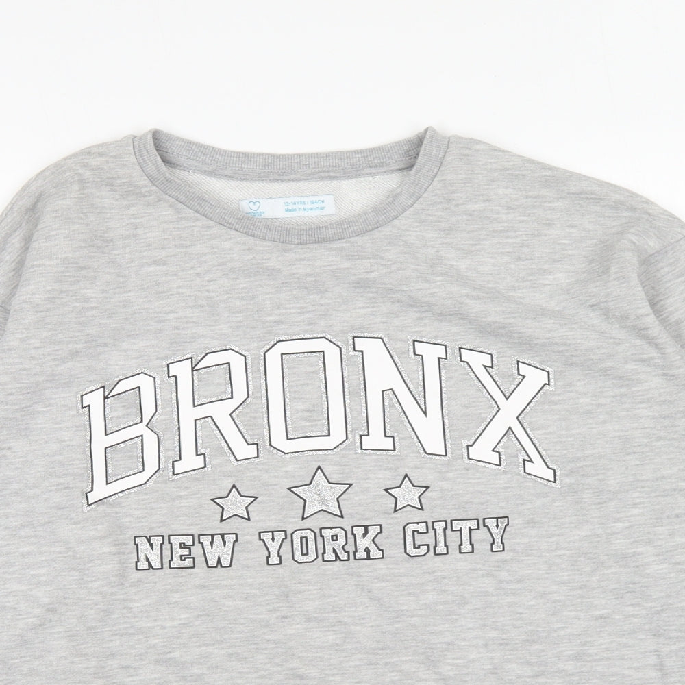Primark Girls Grey Polyester Pullover Sweatshirt Size 13-14 Years Pullover - Bronx NYC