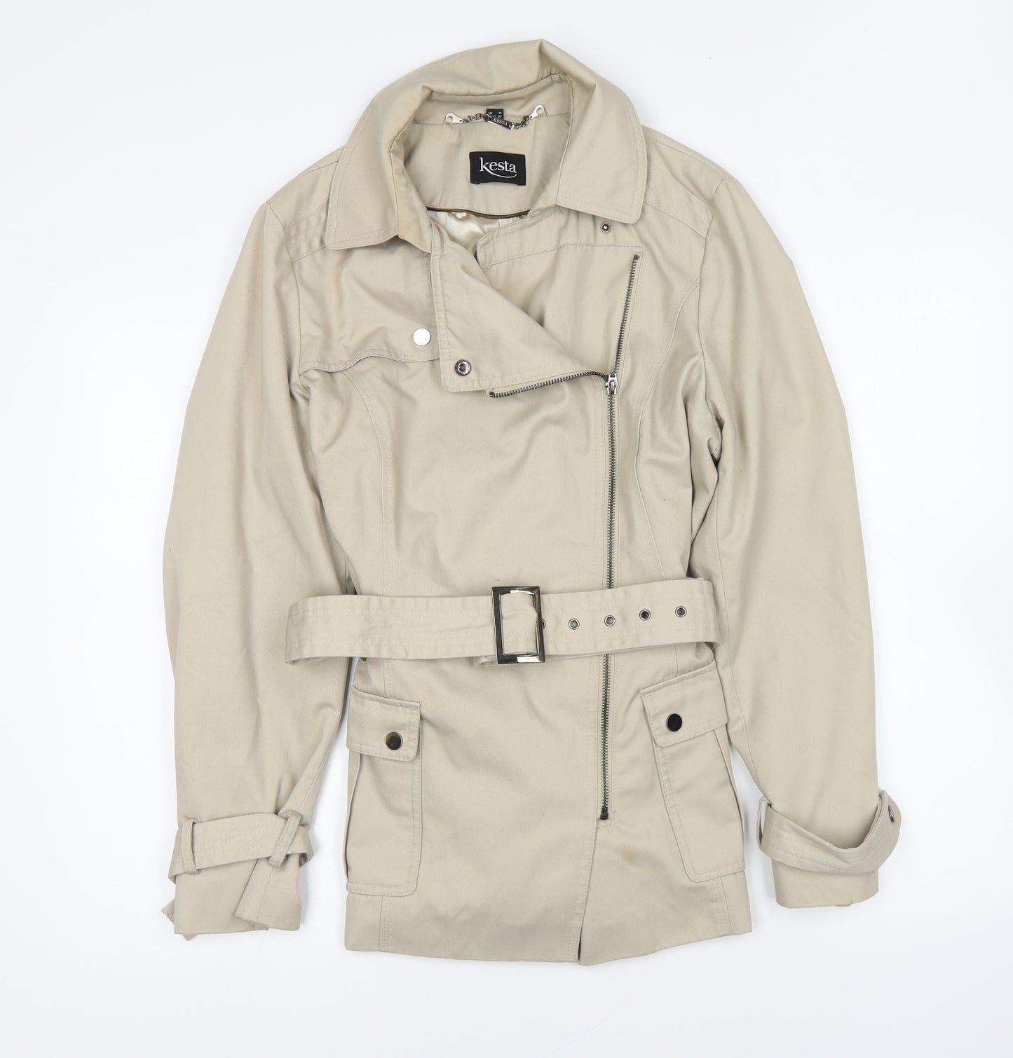 Kesta Womens Beige Jacket Size 16 Zip