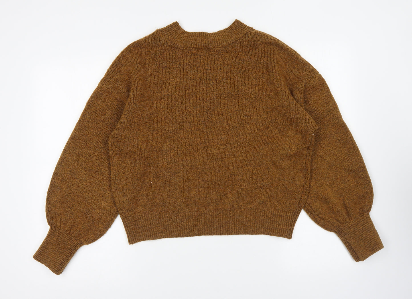 New Look Womens Brown High Neck Acrylic Pullover Jumper Size M