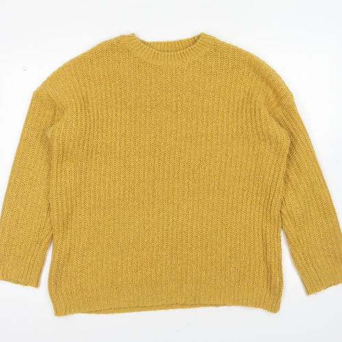 New Look Womens Yellow Round Neck Acrylic Pullover Jumper Size M