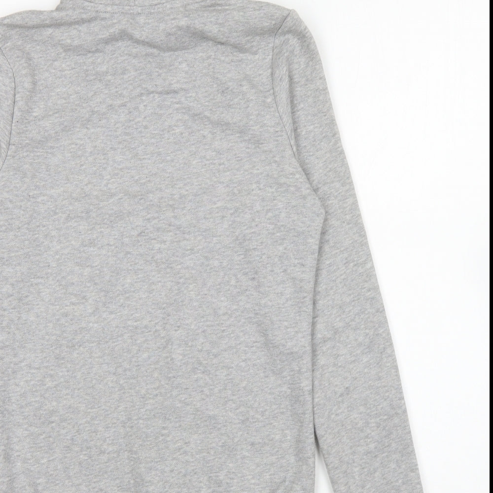 adidas Girls Grey Polyester Full Zip Hoodie Size 13-14 Years Zip