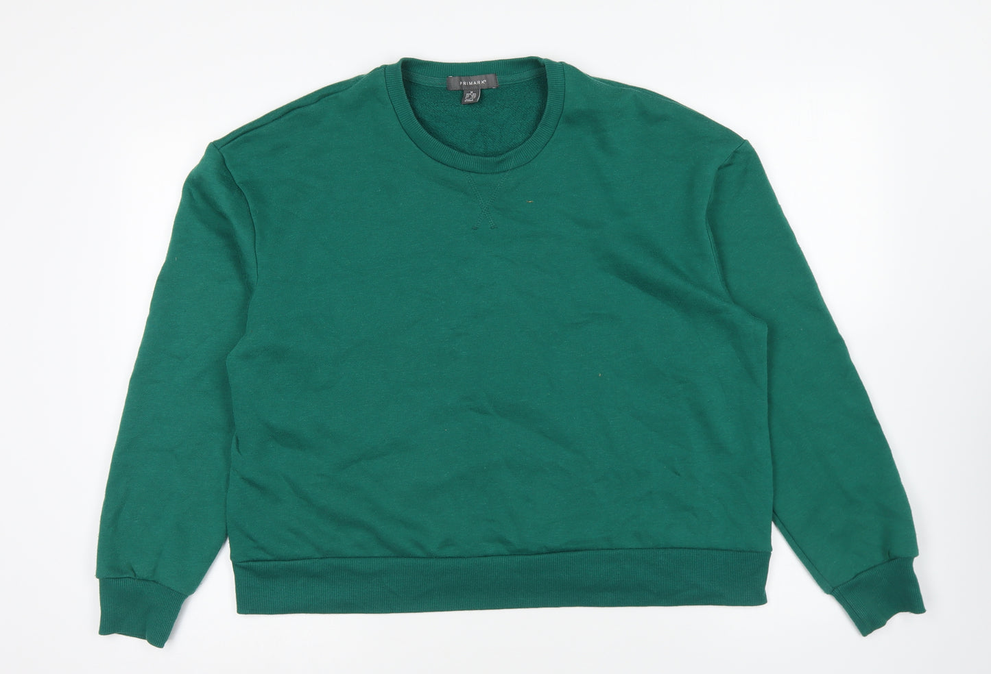 Primark Womens Green Round Neck Polyester Pullover Jumper Size M