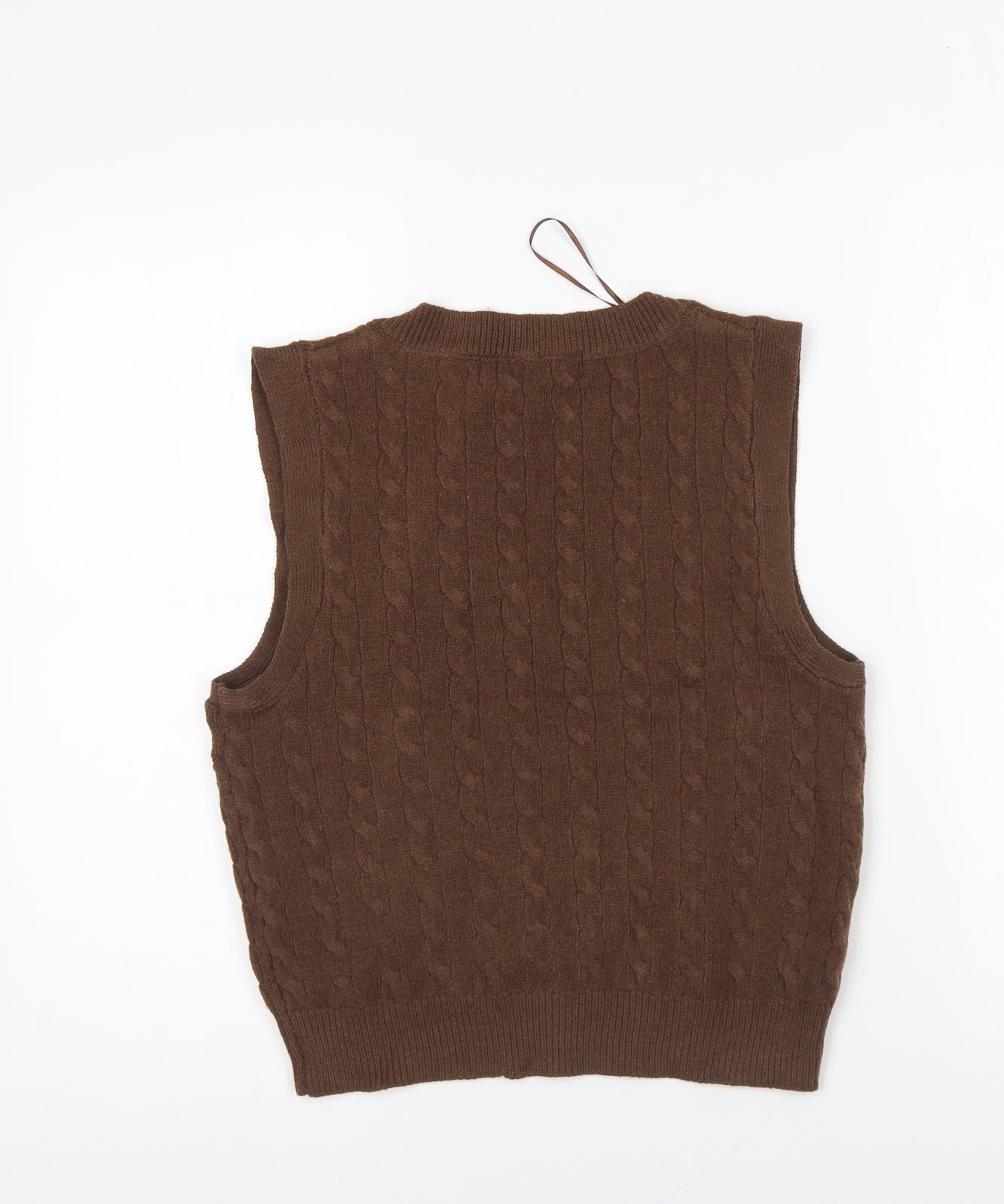 Primark Womens Brown V-Neck Polyester Vest Jumper Size S