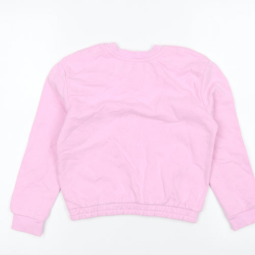 Nutmeg Girls Pink Cotton Pullover Sweatshirt Size 8-9 Years Pullover - Be Happy