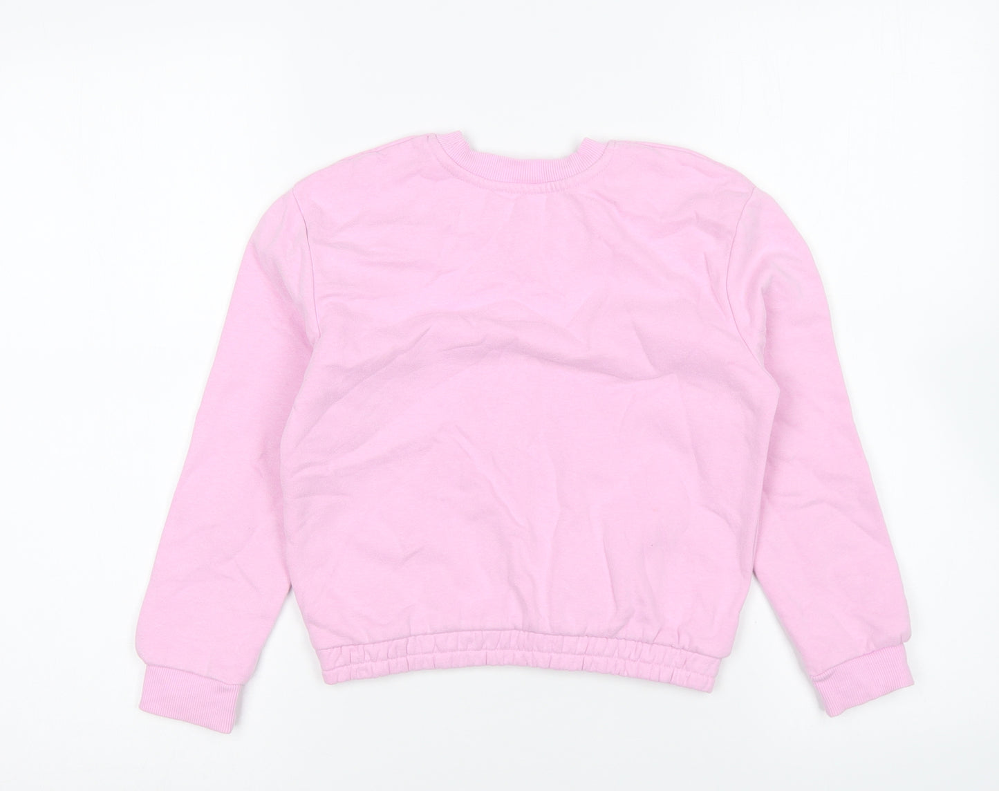Nutmeg Girls Pink Cotton Pullover Sweatshirt Size 8-9 Years Pullover - Be Happy