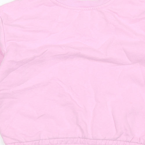 Nutmeg Girls Pink Cotton Pullover Sweatshirt Size 8-9 Years Pullover - Be Happy