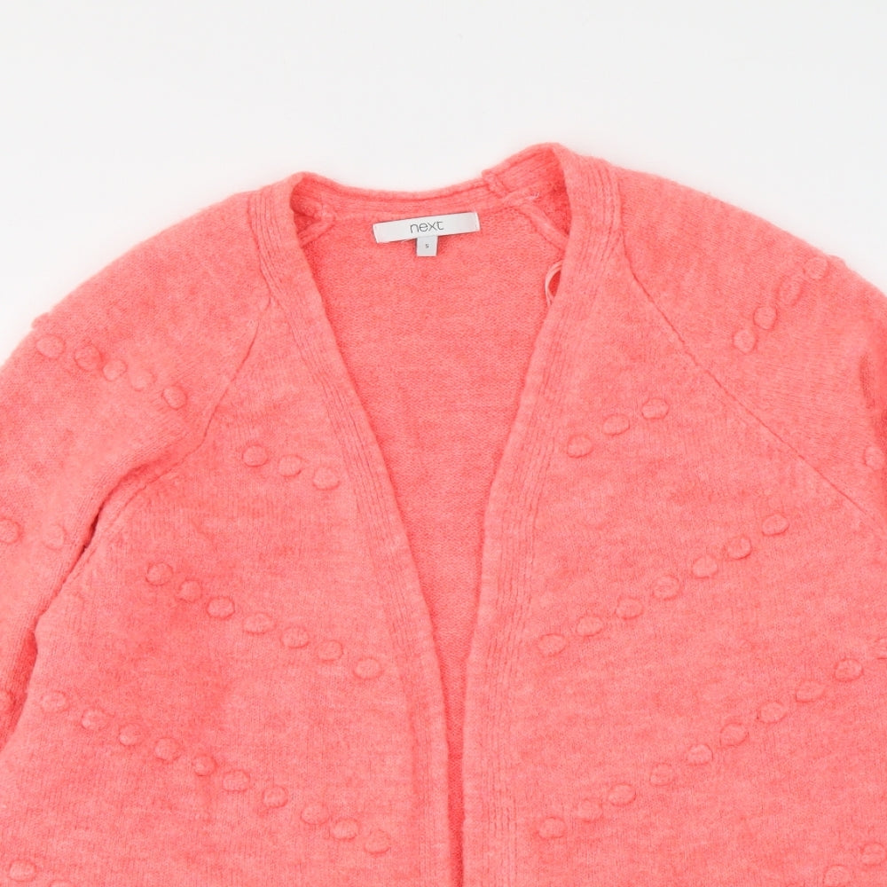 NEXT Womens Pink V-Neck Acrylic Cardigan Jumper Size S