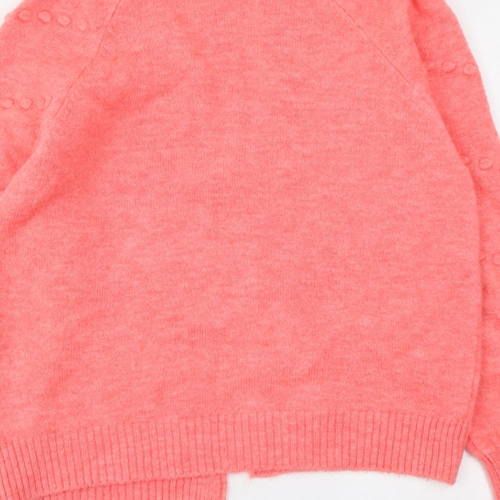 NEXT Womens Pink V-Neck Acrylic Cardigan Jumper Size S