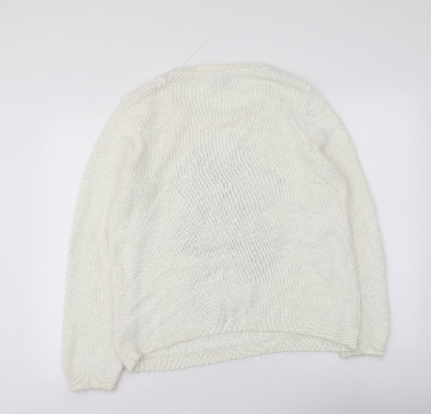 George Womens Ivory Round Neck Acrylic Pullover Jumper Size 16 - Minnie Mouse