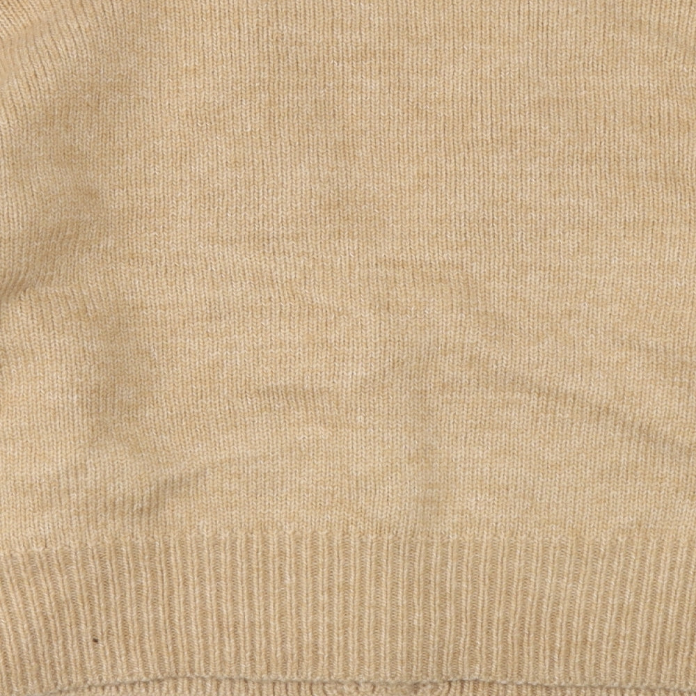 George Womens Beige V-Neck Acrylic Cape Jumper Size L