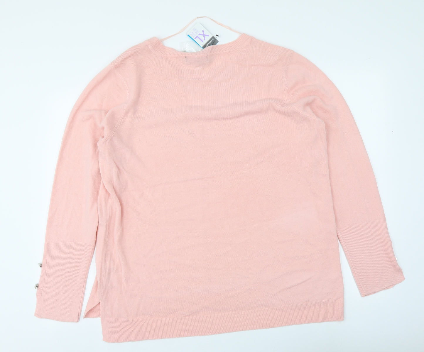 Primark Womens Pink Round Neck Acrylic Pullover Jumper Size XL