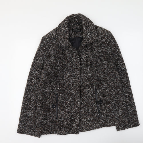 Finesse Womens Brown Jacket Size 14 Button